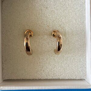 10K Gold Over 925 Huggie/Hoop Style Earrings - Brand New